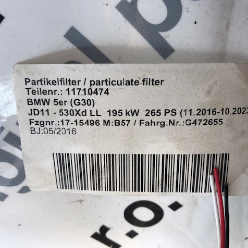 BMW 5 G30 530xd  DPF filter 8581854