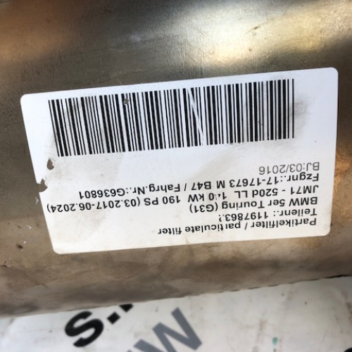 BMW 5 G31 520d DPF filter 8587752